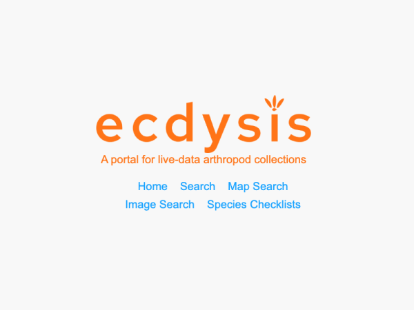 Banner for the Ecdysis portal with the caption "A portal for live-data arthropod collections"